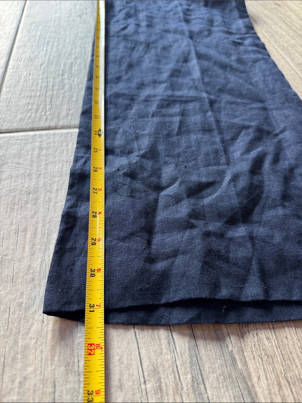 Talbots linen Navy Wide-Leg Pants with side button NWT - Picture 8 of 11